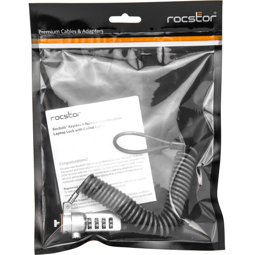 Rocstor Rocbolt Portable Security Cable with Combination Lock (6')