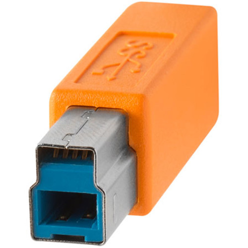 Tether Tools TetherPro USB Type-C Male to USB 3.0 Type-B Male Cable (15', Orange)