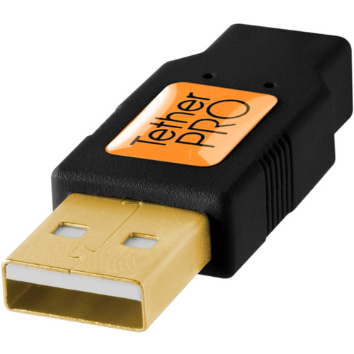 Tether Tools TetherPro USB 2.0 A Male to Micro-B 5-Pin Cable (15', Black)