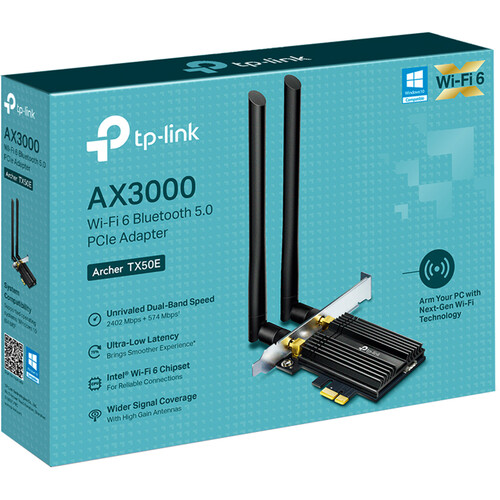 TP-Link Archer TX50E AX3000 Dual-Band Wi-Fi 6 and Bluetooth 5.0 PCIe Adapter