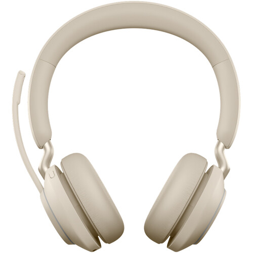 Jabra Evolve2 65 Stereo Wireless On-Ear Headset with Stand (Unified Communication, USB Type-C, Beige)