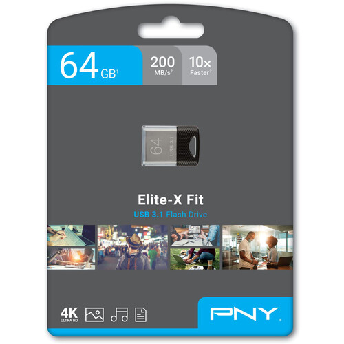 PNY Technologies 64GB Elite-X Fit USB 3.1 Gen 1 Flash Drive