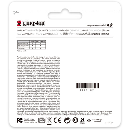 Kingston 128GB DataTraveler Kyson USB 3.2 Gen 1 Flash Drive