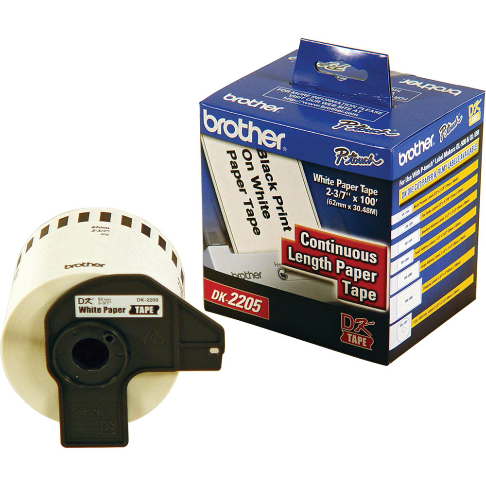 Brother DK-22053 Continuous Paper Labels (White, Cut-to-Length Labels, 2.4" x 100')