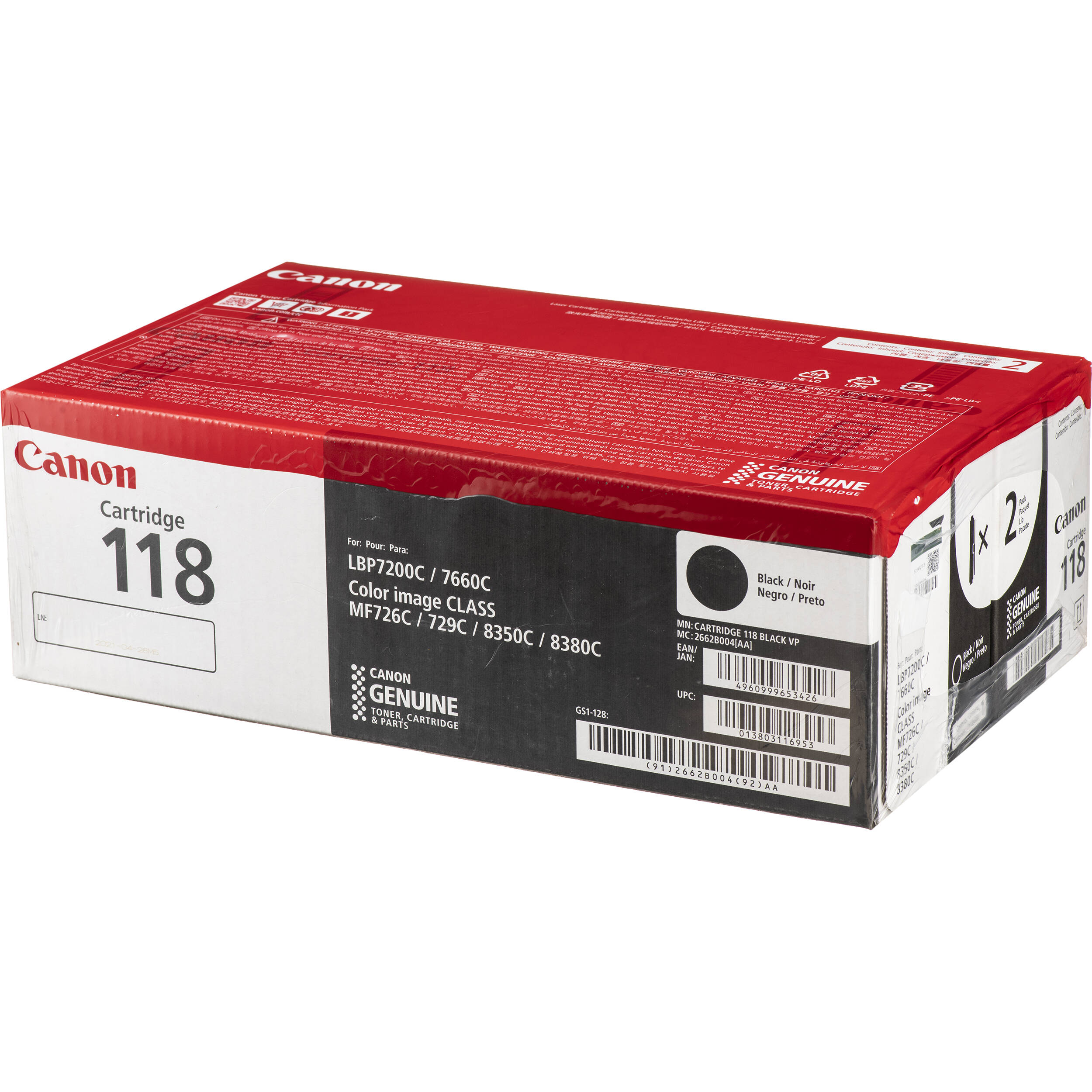 Canon 118 Black Laser Cartridge 2-Pack
