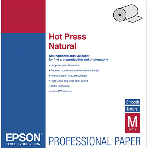 Epson Hot Press Natural Smooth Matte Archival Inkjet Paper (44" x 50' Roll)