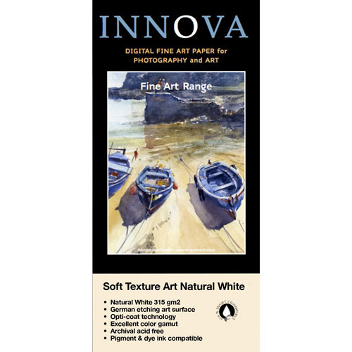 Innova Soft Textured Natural White 315 gsm Archival Inkjet Paper (17 x 22", 25 Sheets)
