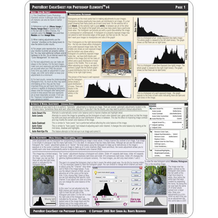PhotoBert CheatSheet for Adobe Photoshop Elements, Volume 4