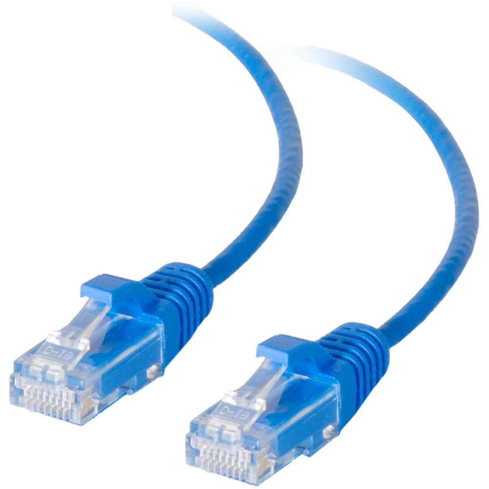 C2G RJ45 Male to RJ45 Male Cat 5e Slim Patch Cable (6", Blue)