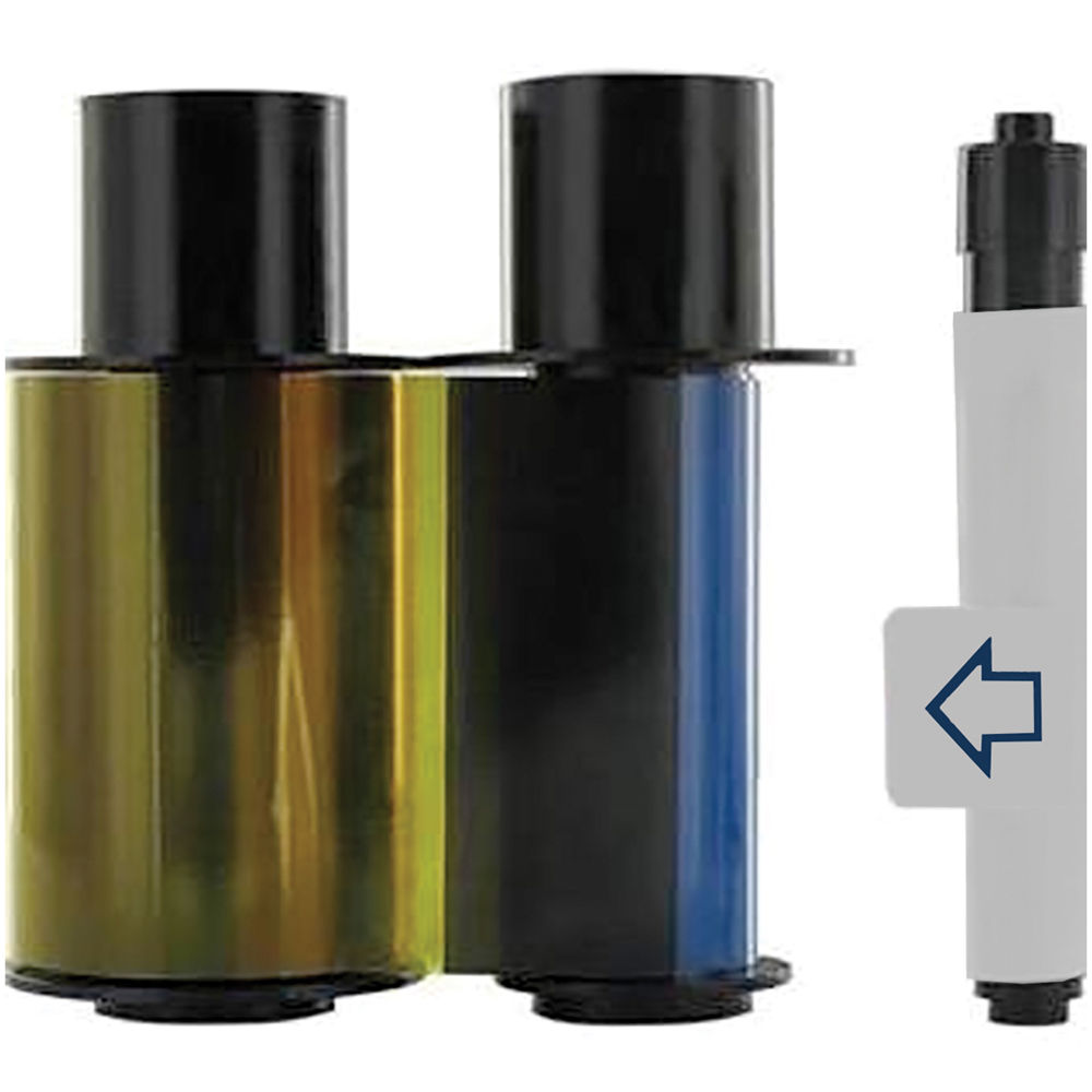 Fargo YMCKO Refill Ribbon with Cleaning Roller (100 Prints)