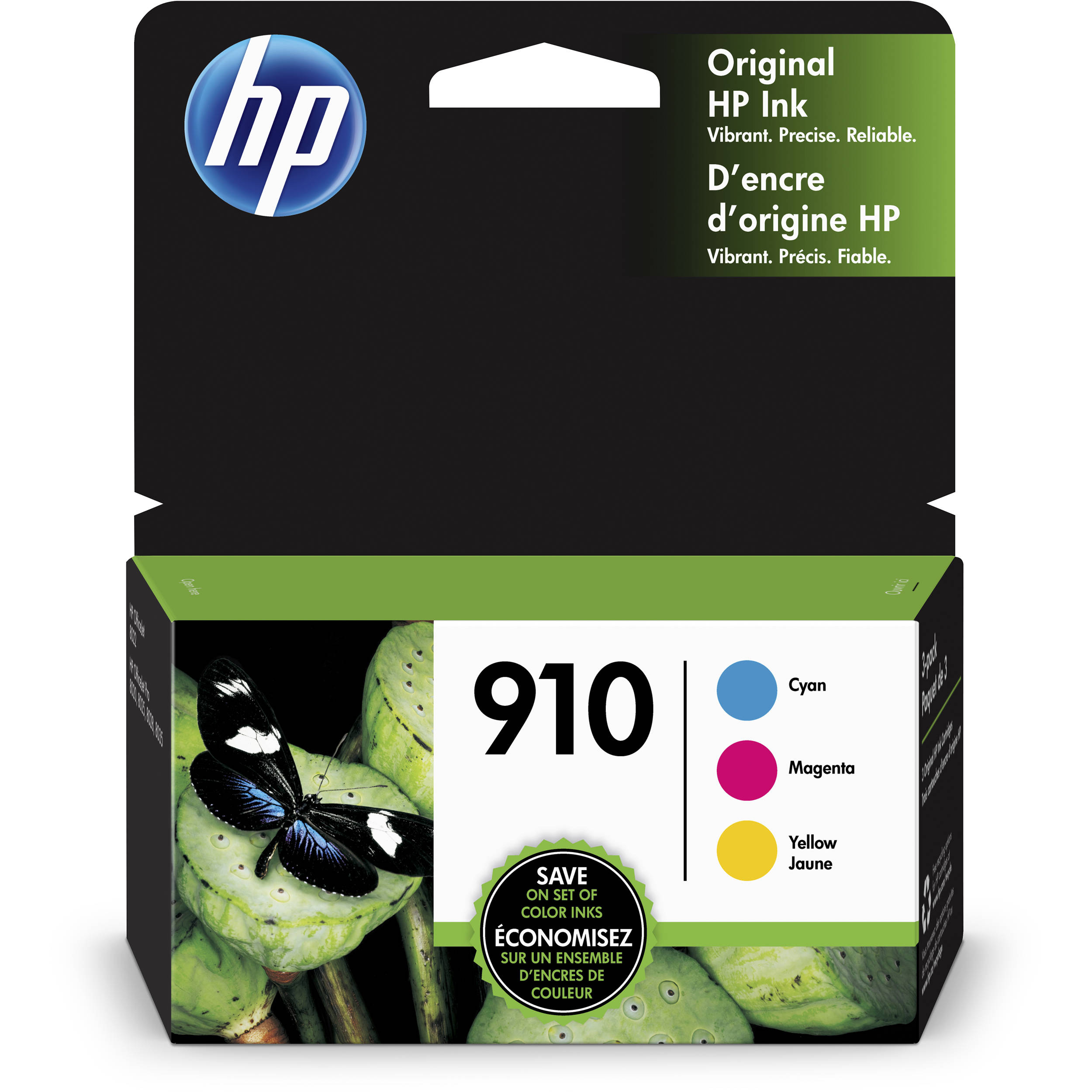 HP 910 Standard-Capacity Tri-Color Ink Cartridge Set (3-Pack)