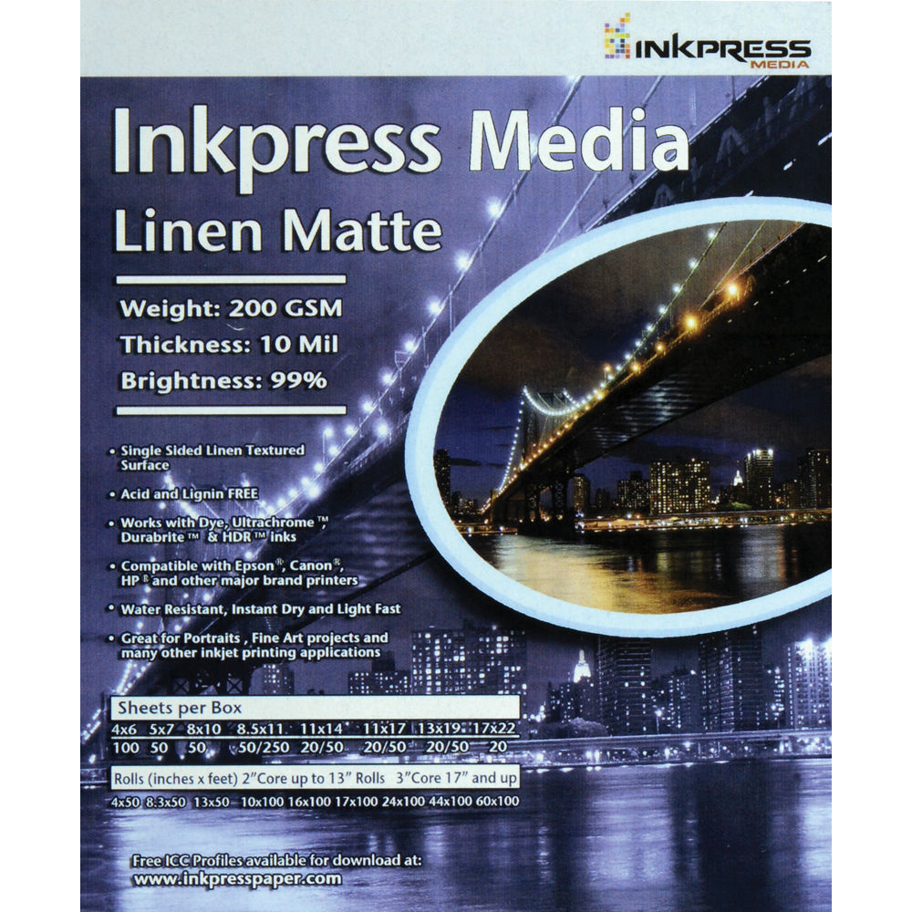 Inkpress Media Linen Matte Paper (8.5 x 11", 5 Sheets)