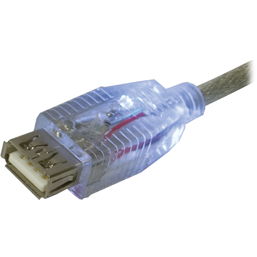 QVS USB Power Charger & Sync Lighted Extension Cable with White LEDs (6', Silver)