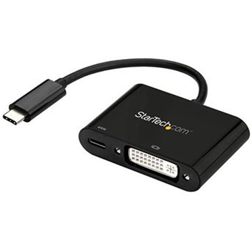 StarTech USB Type-C to DVI-I Adapter with Power Delivery (Black)